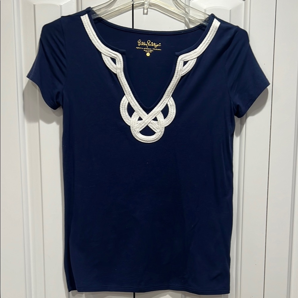 Lilly Pulitzer Women’s Brewster Top with White Trim- Size XXS NEW